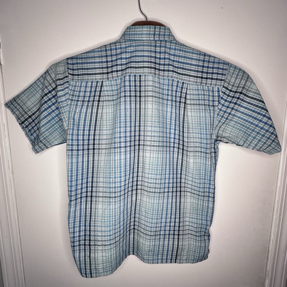 Patagonia Mens Button-Up Shirt Blue Plaid Small Organic Cotton Chest Pocket - Picture 2 of 4